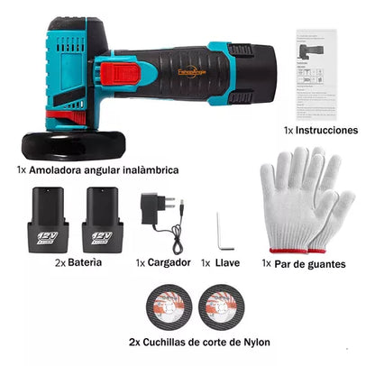 PULIDORA ANGULAR AMOLADORA INALÁMBRICO RECARGABLE + BATERIA EXTRA y ESTUCHE 🎁